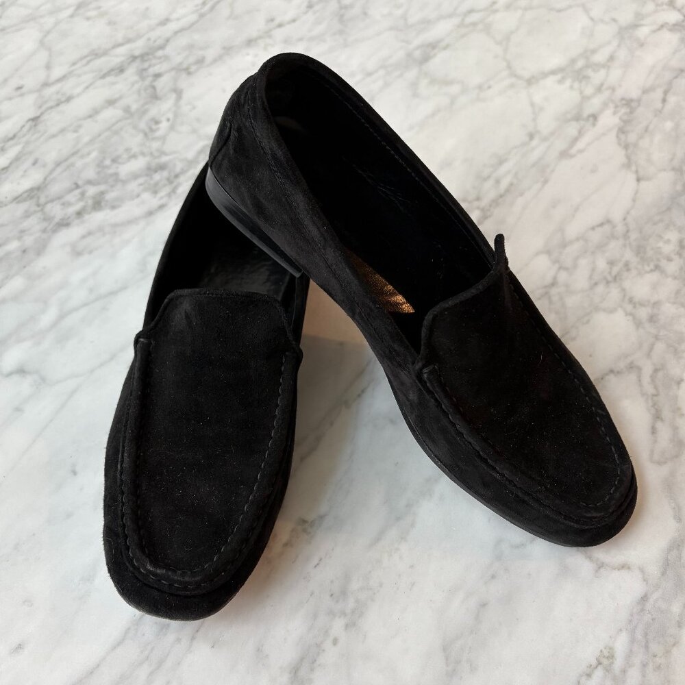Khaite Black Suede Loafers